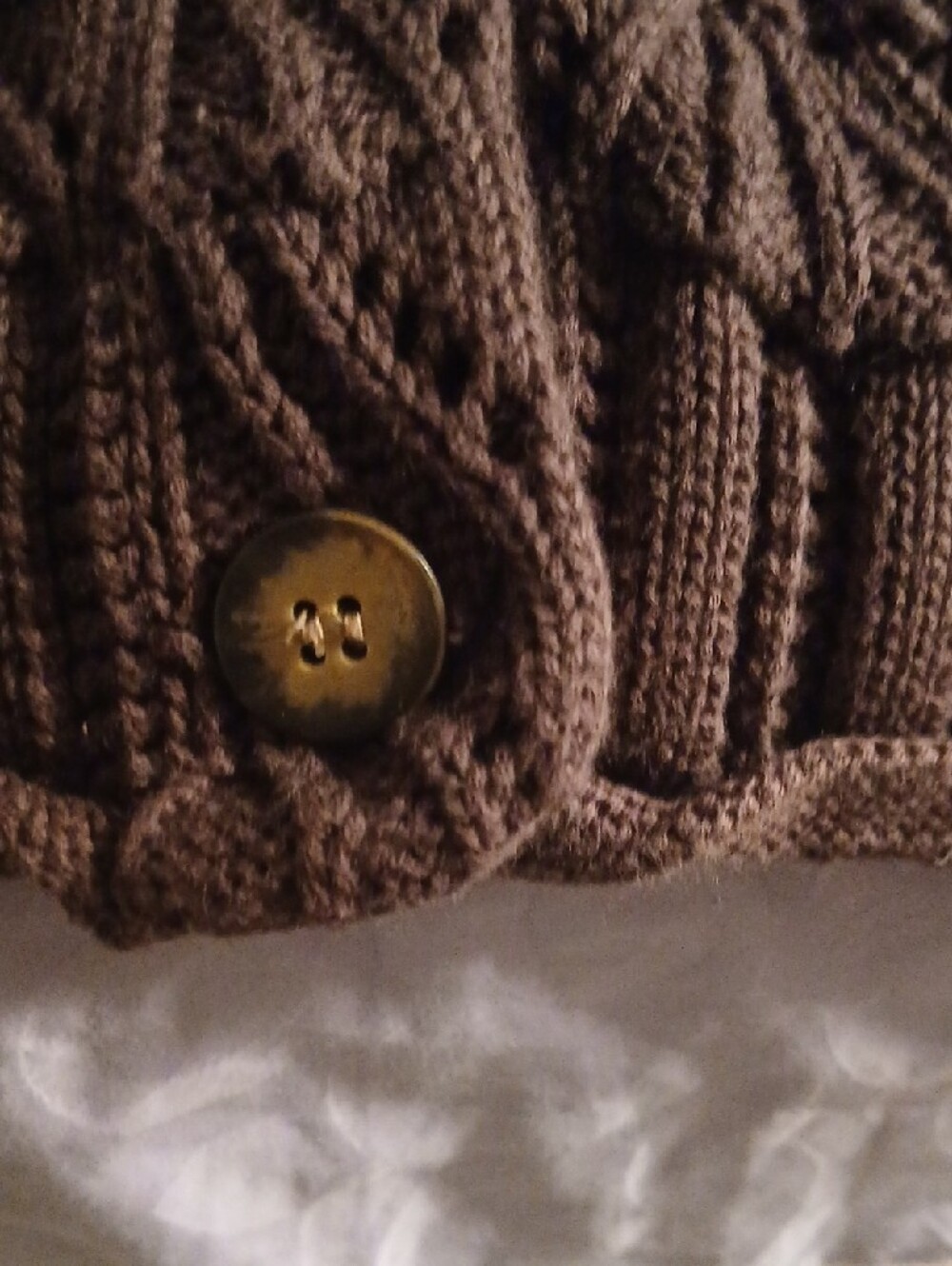 Charter Club Brown Cable-Knit Shawl Collar Cardigan - Picture 8 of 10